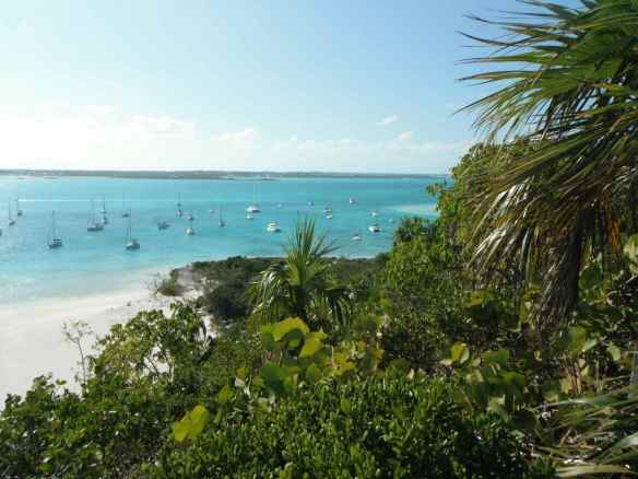 View of one of the anchorages from the top of monument hill.