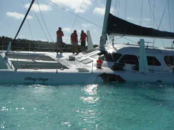 Catamaran wreck during the New Year's Day regatta.