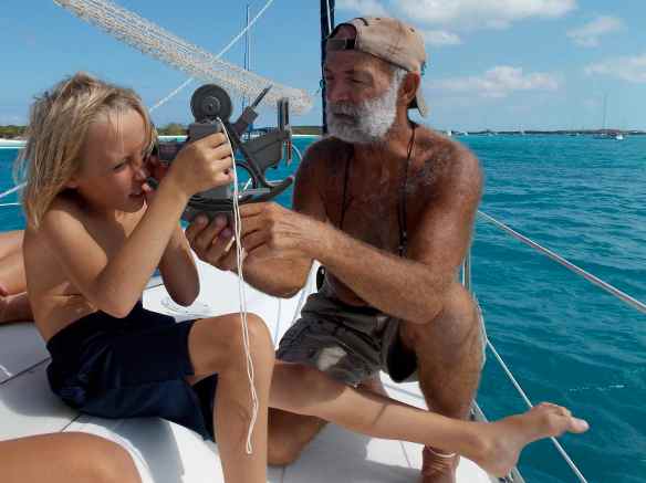 Me using the sextant.