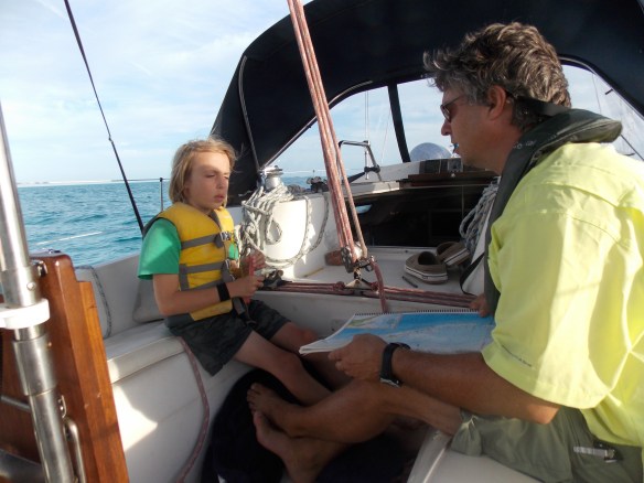 Mark and Cole plotting our position.