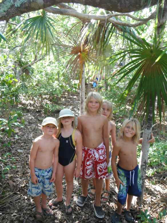 The 'cruising kids' hiking for the day.
