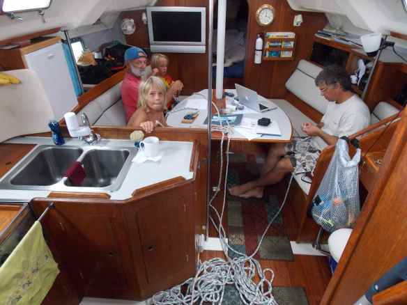 This was a boat project day, whipping the ends on all our lines.