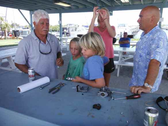 Friends Bill on left (Providence), Cole, Logan, Christine & Steve on right (Slow Flight),