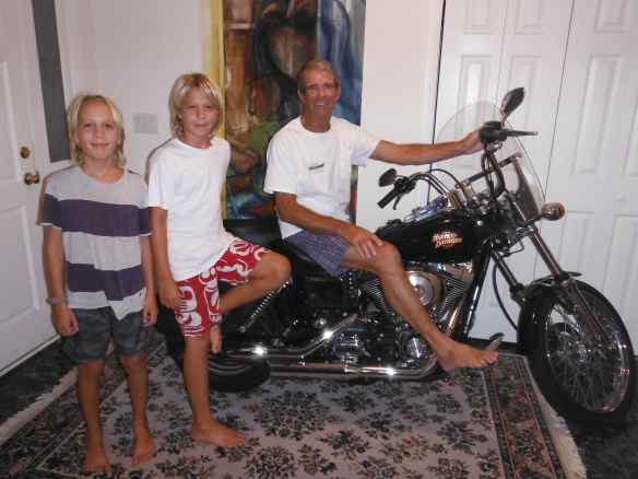 What kind of a person keeps their motorcycle in their foyer?  Someone as cool as Tom does!