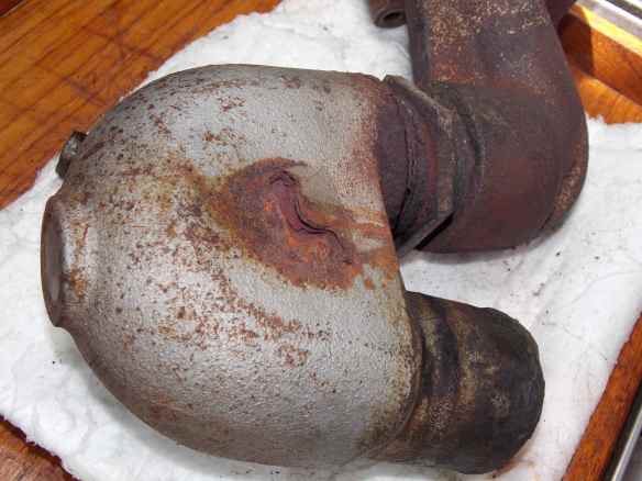 Old exhaust elbow starting to fail.