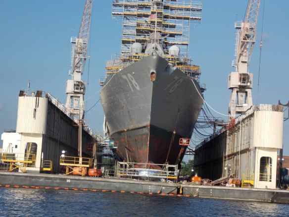 There were so many big ships, pictures do not do it justice.  We felt like a dragon fly bobbing on the water through here.
