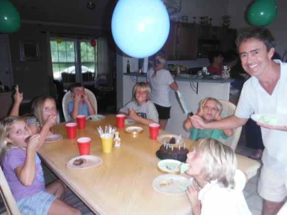 Being silly at Cole's party.