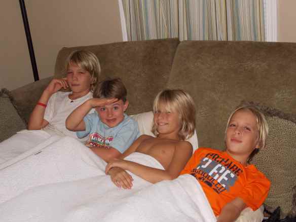 Logan, John, Nick and Cole being silly.