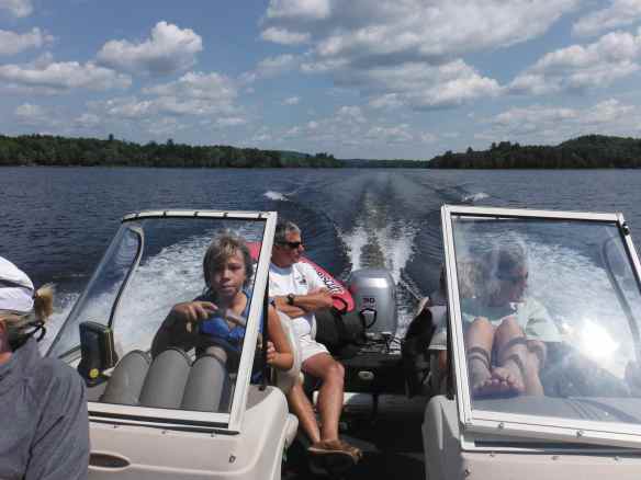 Logan running the big boat.