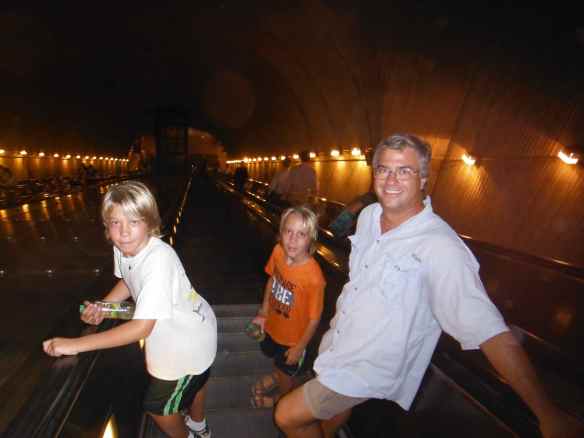 This metro escalator was so steep, it was like a roller coast ride.