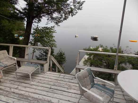 Morning on the back deck of the cabin.